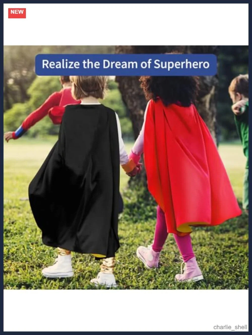 Kids Superhero Costume Cape and Mask Set Satin Felt Dress-Up Pretend Play
